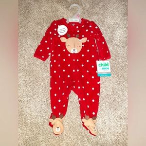 Carter's 0-3 M reindeer footies pajama